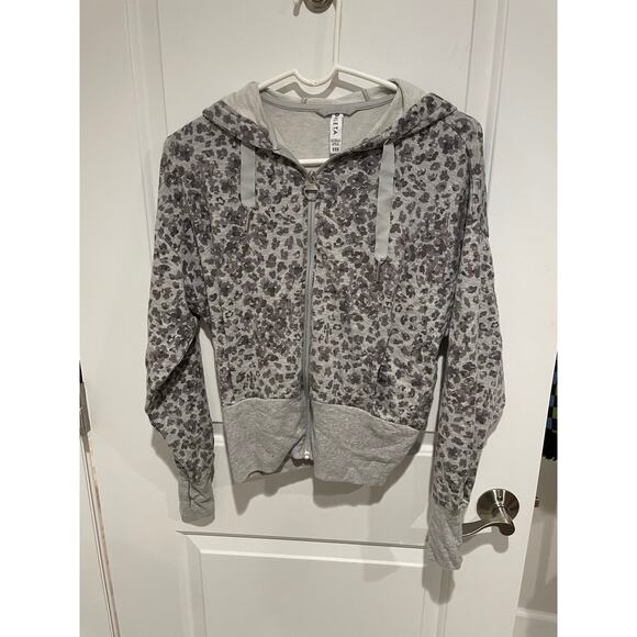 Athleta grey leopard print zip up size XXS - Picture 1 of 4